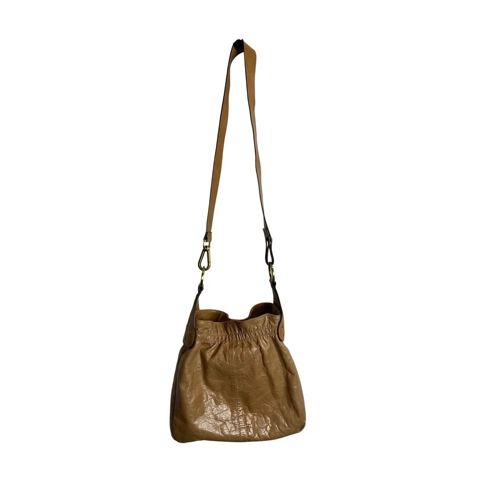 Hillard & Hanson Vtg‎ Leather Boho Bucket Shoulder Bag Purse Hippie Rivets Y2K